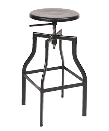 Adjustable black Steel Barstool