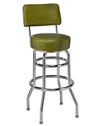 Retro Double Ring Bar Stool with Back